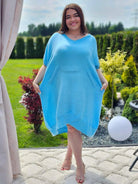 Lniana sukienka oversize z kieszeniami w kilku kolorach Stylowa XL