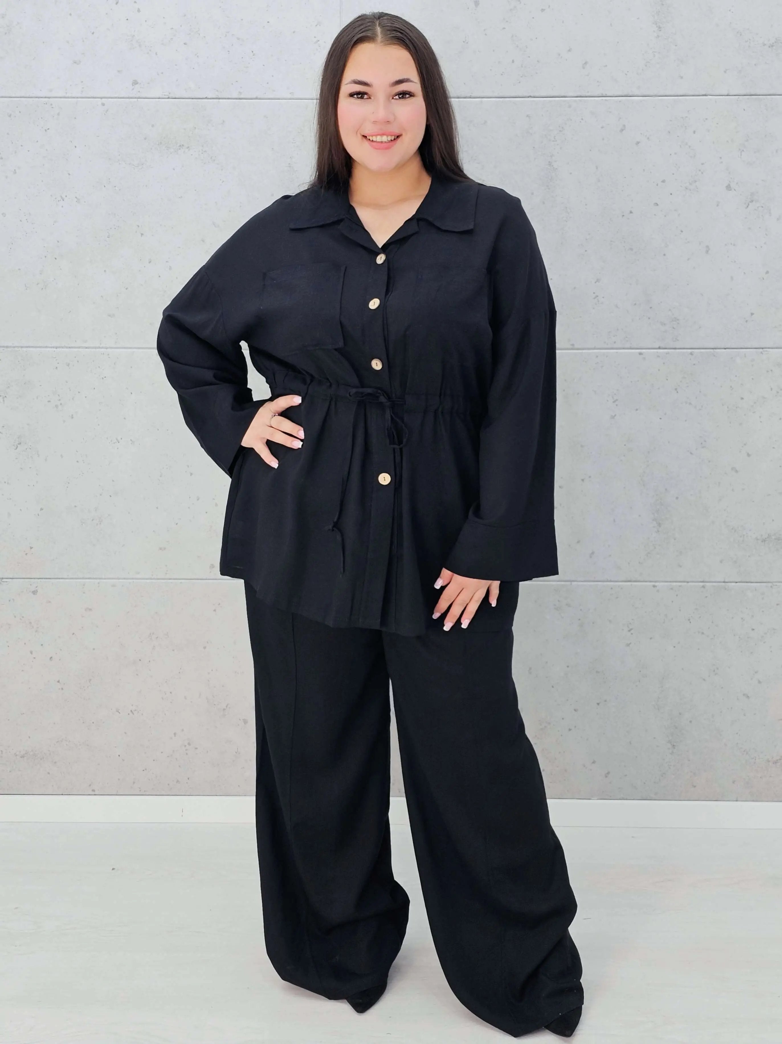 Lniany komplet z wiązaniem Stylowa XL