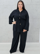 Lniany komplet z wiązaniem Stylowa XL