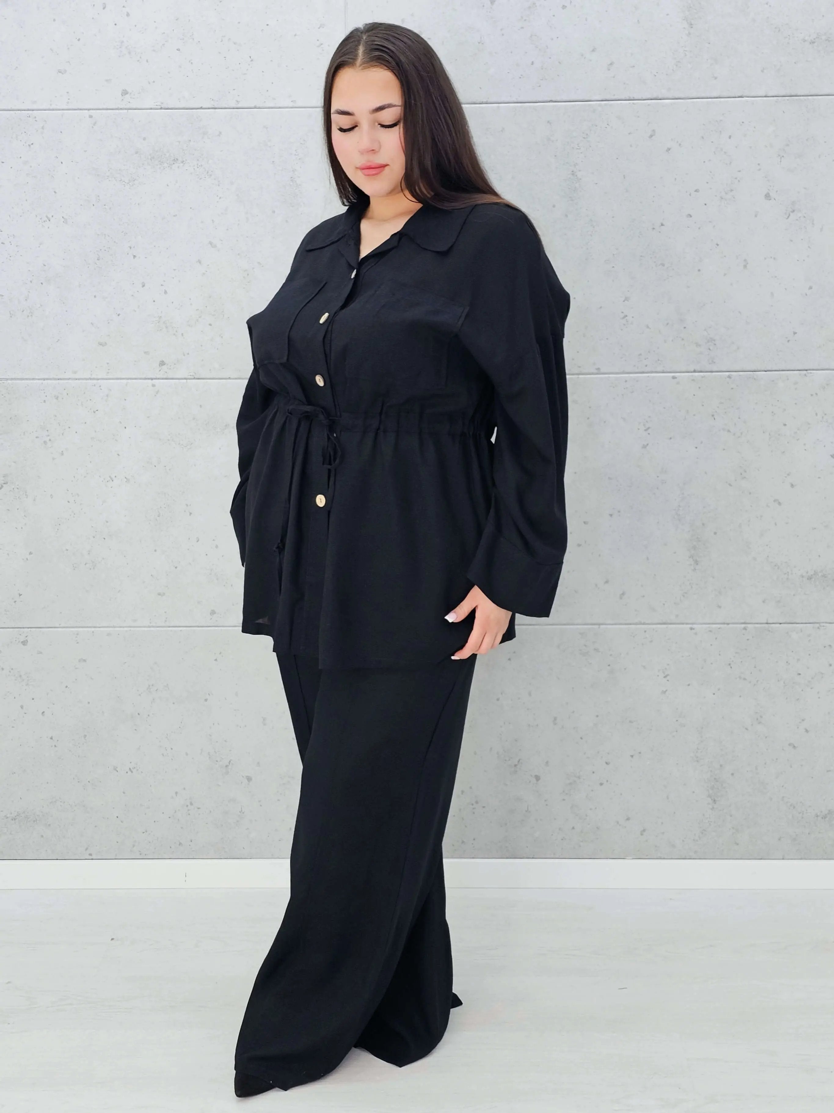 Lniany komplet z wiązaniem Stylowa XL