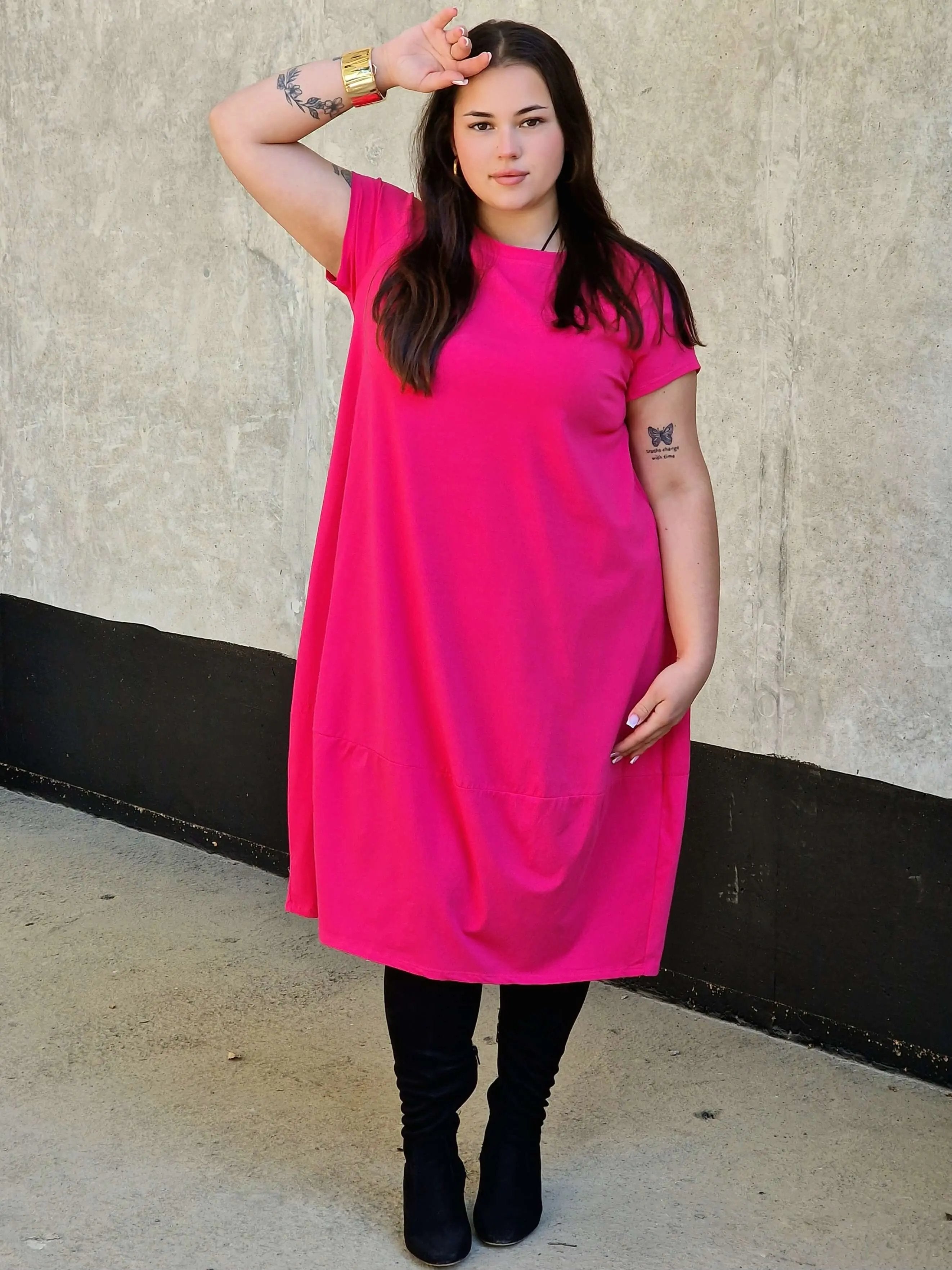 Luźna sukienka bawełniana z kieszeniami Stylowa XL