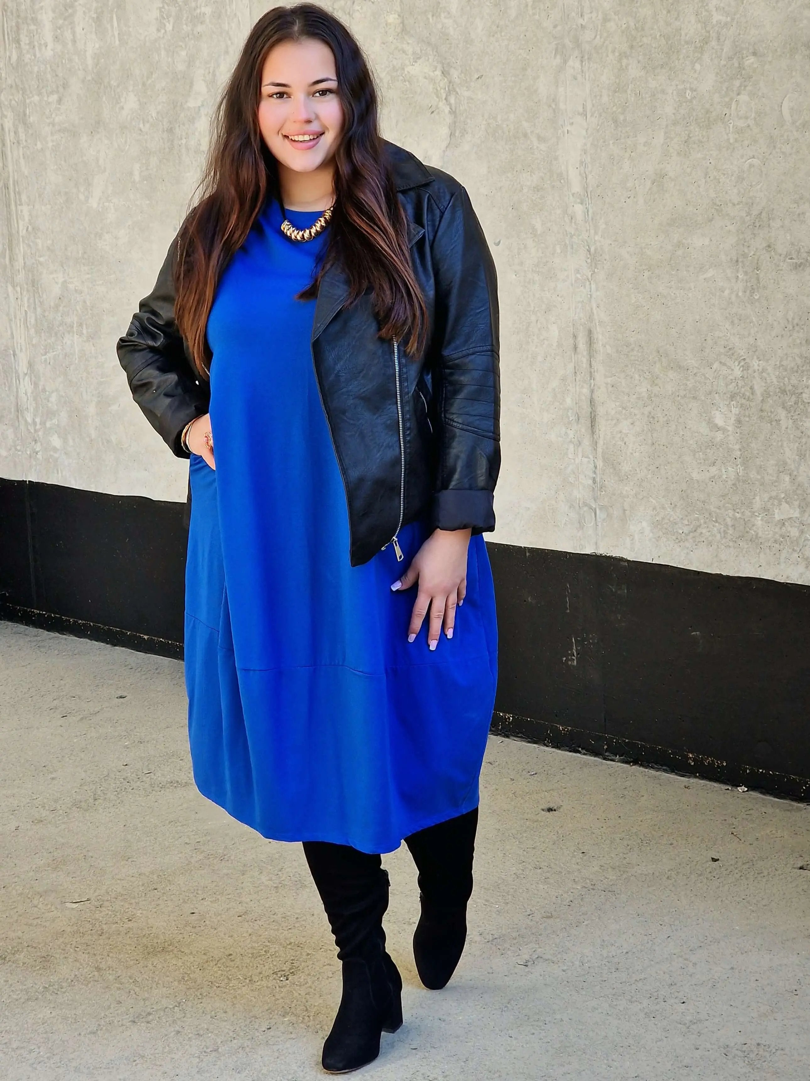 Luźna sukienka bawełniana z kieszeniami Stylowa XL