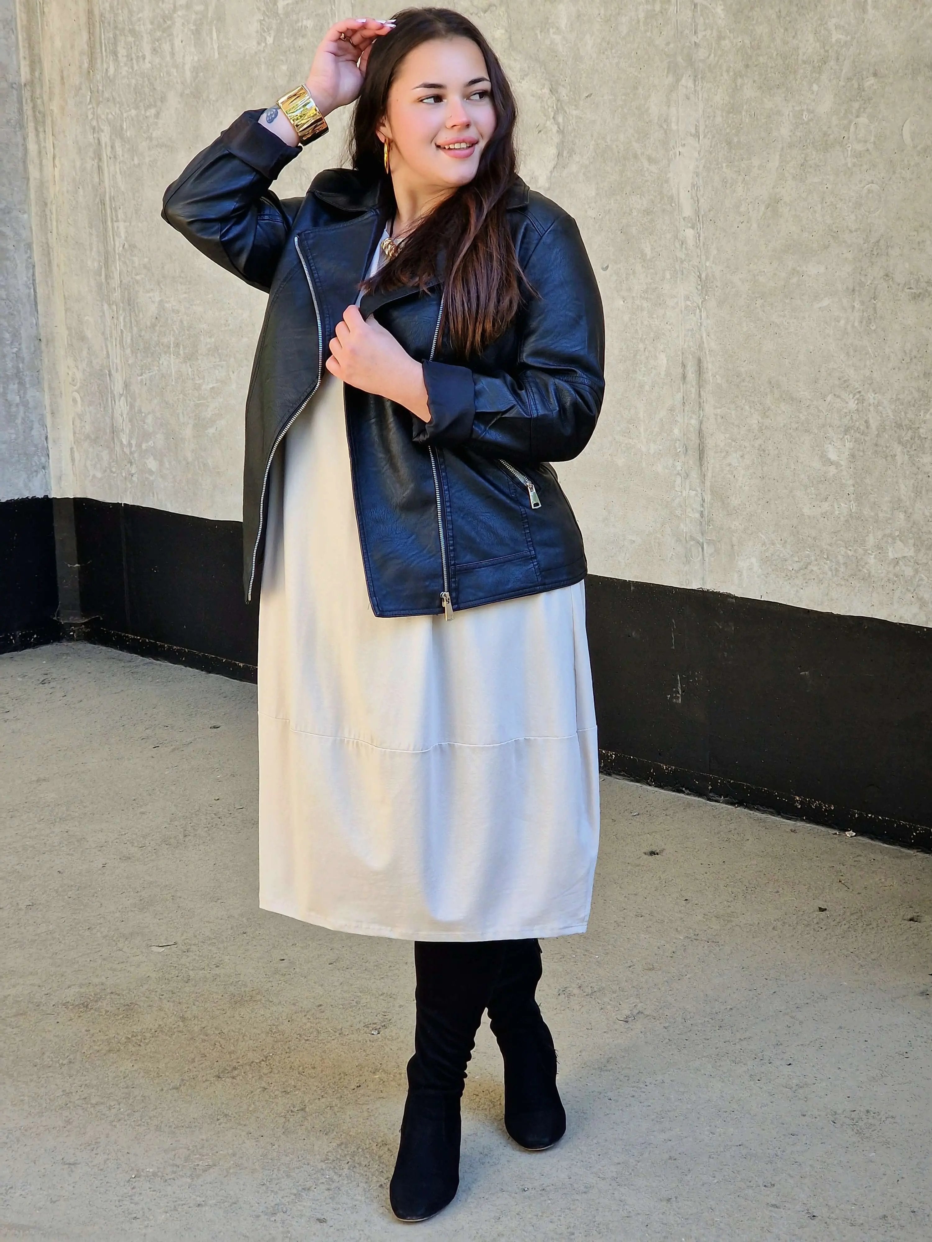 Luźna sukienka bawełniana z kieszeniami Stylowa XL