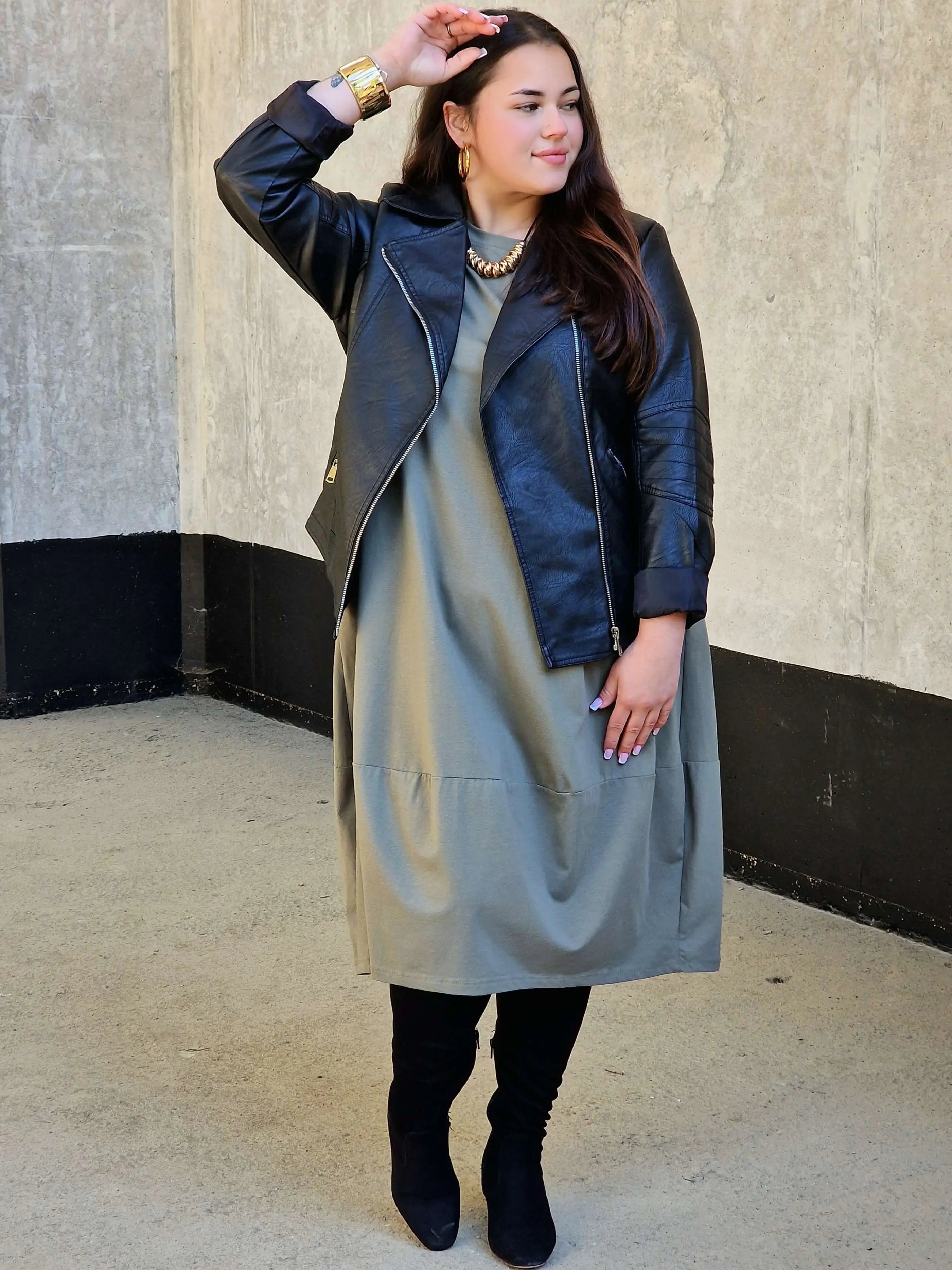 Luźna sukienka bawełniana z kieszeniami Stylowa XL