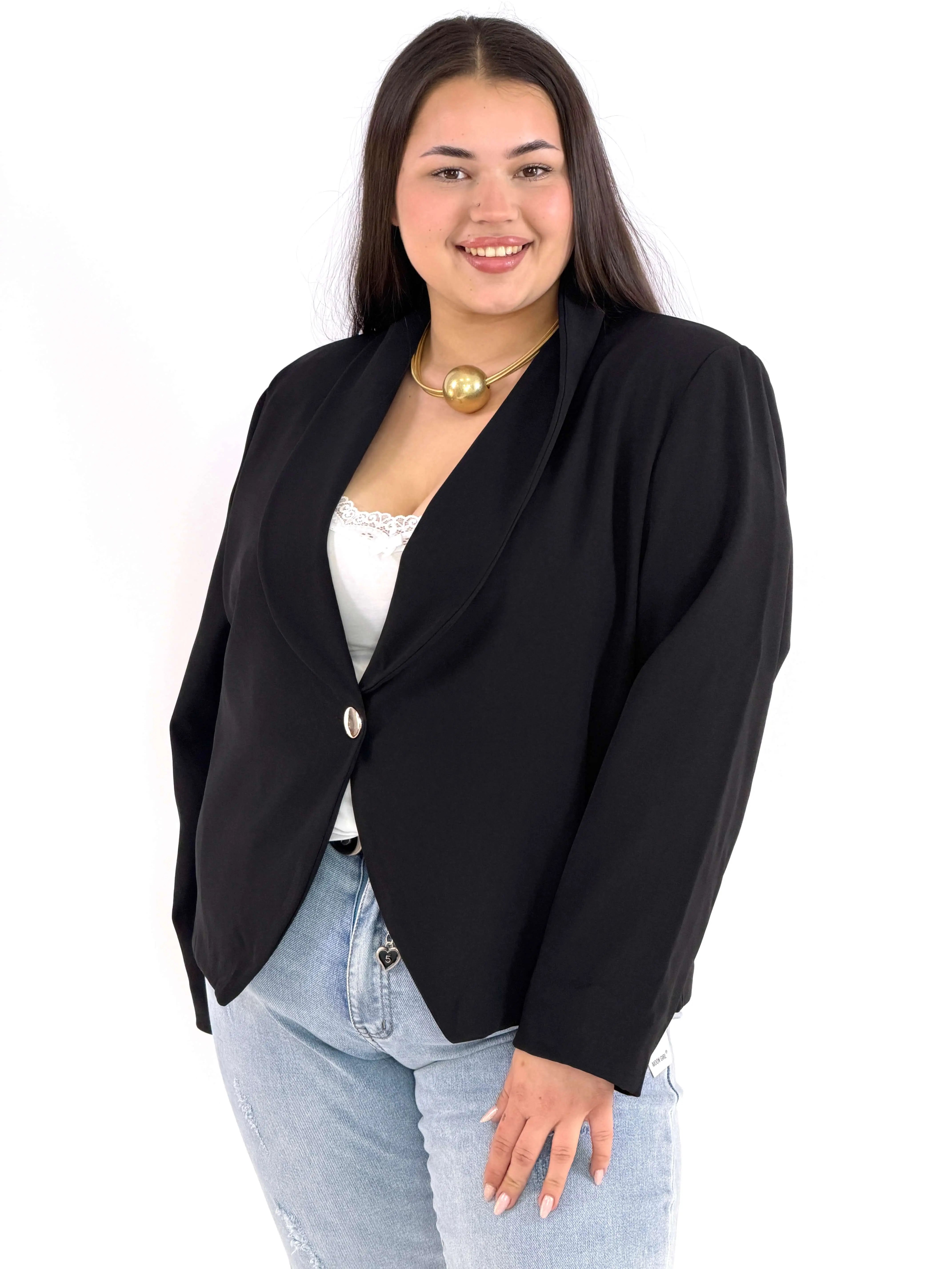 Marynarka plus size elegancka o krótkim kroju XXL Stylowa XL