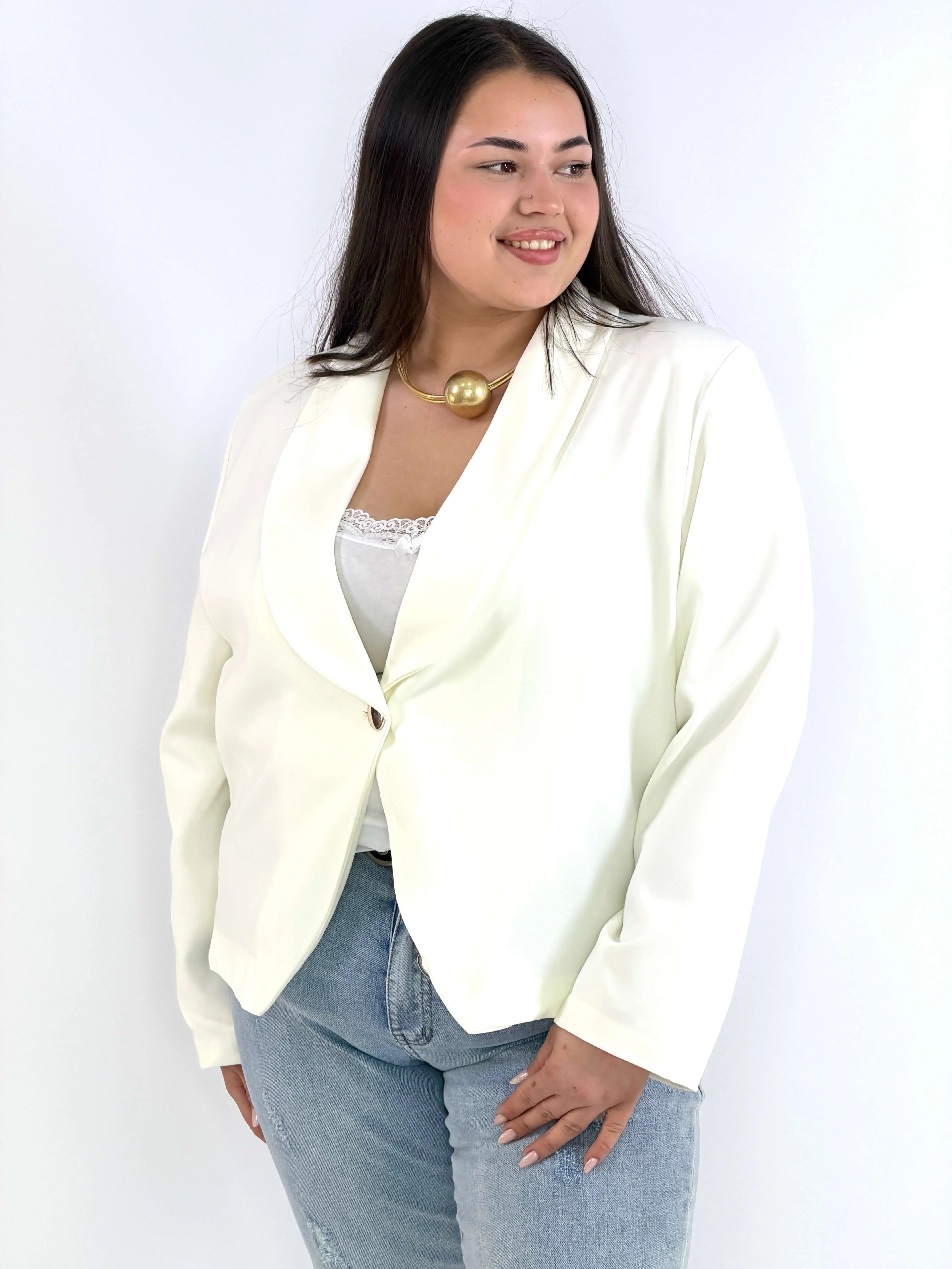 Marynarka plus size elegancka o krótkim kroju XXL Stylowa XL