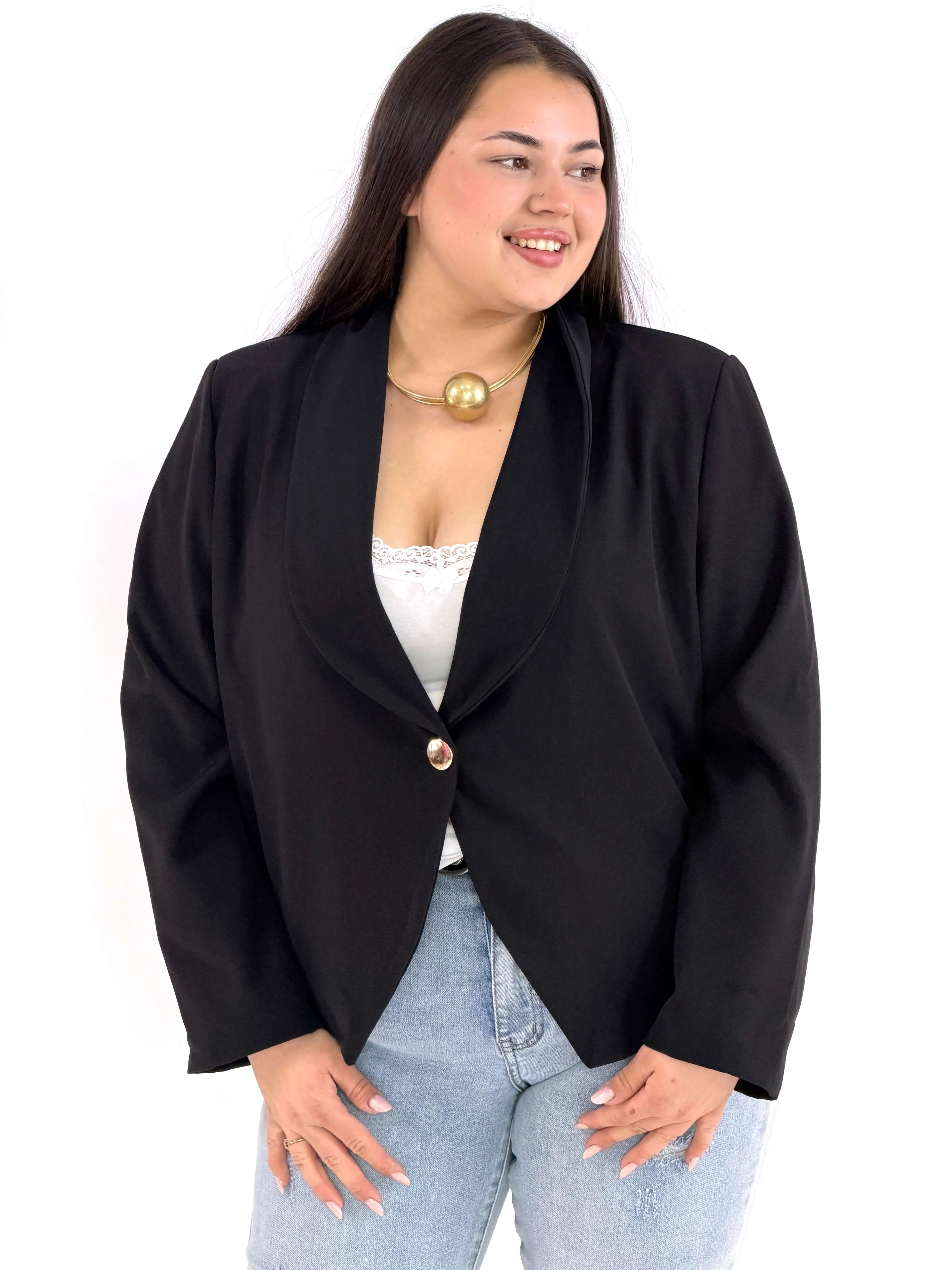 Marynarka plus size elegancka o krótkim kroju XXL Stylowa XL