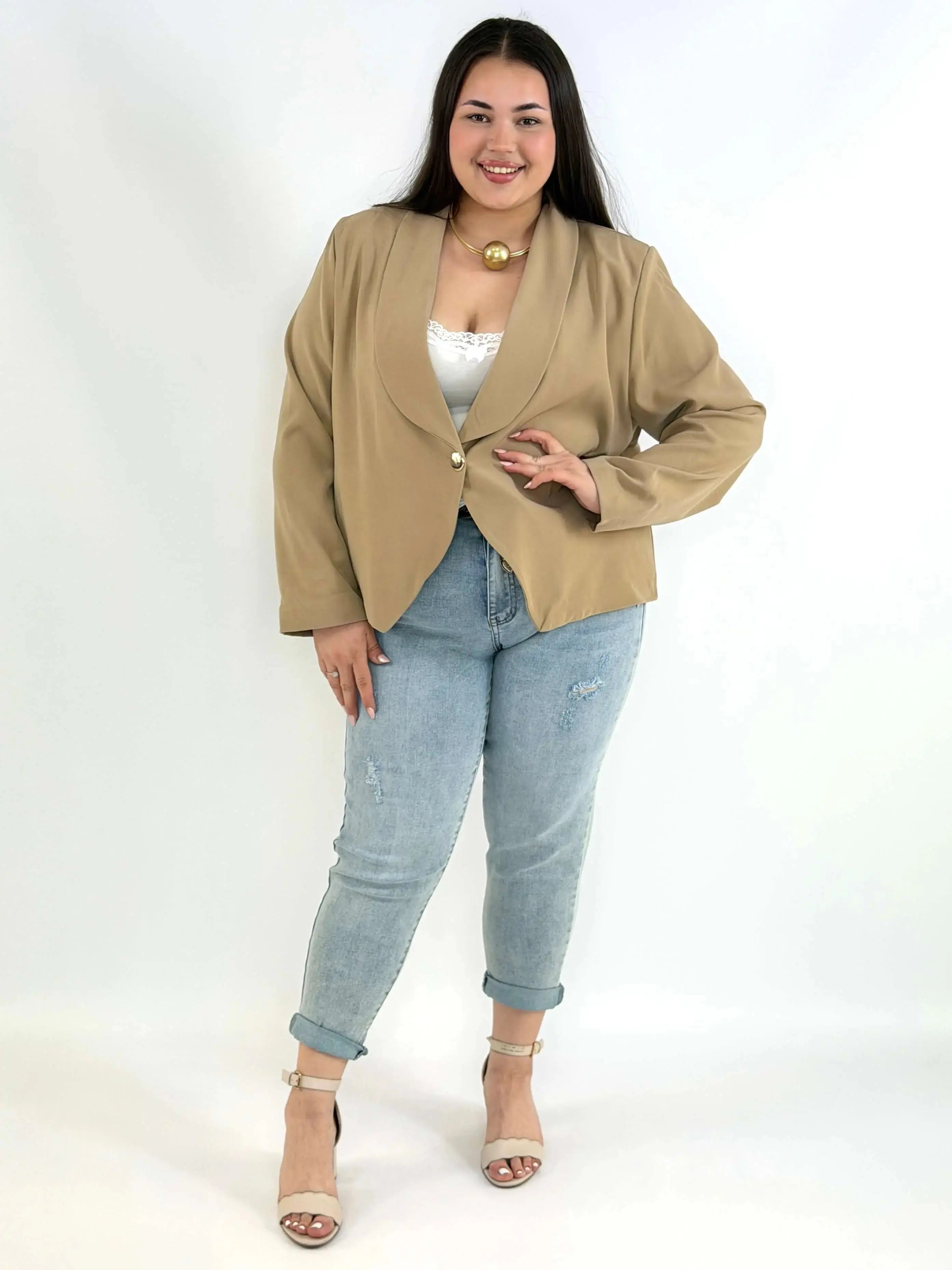 Marynarka plus size elegancka o krótkim kroju XXL Stylowa XL