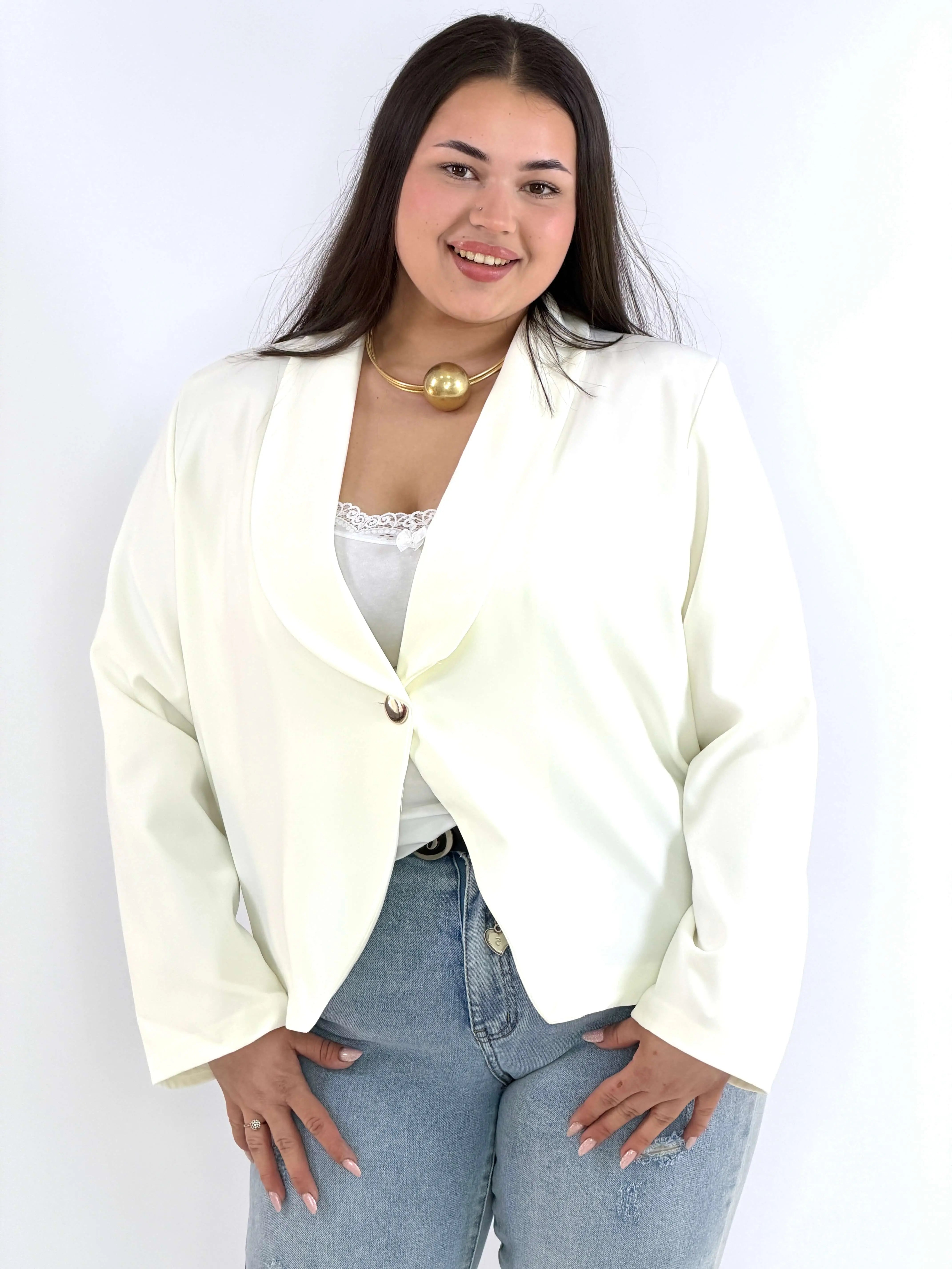 Marynarka plus size elegancka o krótkim kroju XXL Stylowa XL