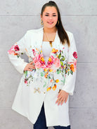 Marynarka plus size w kwiaty – elegancja dla kobiet XXL Stylowa XL