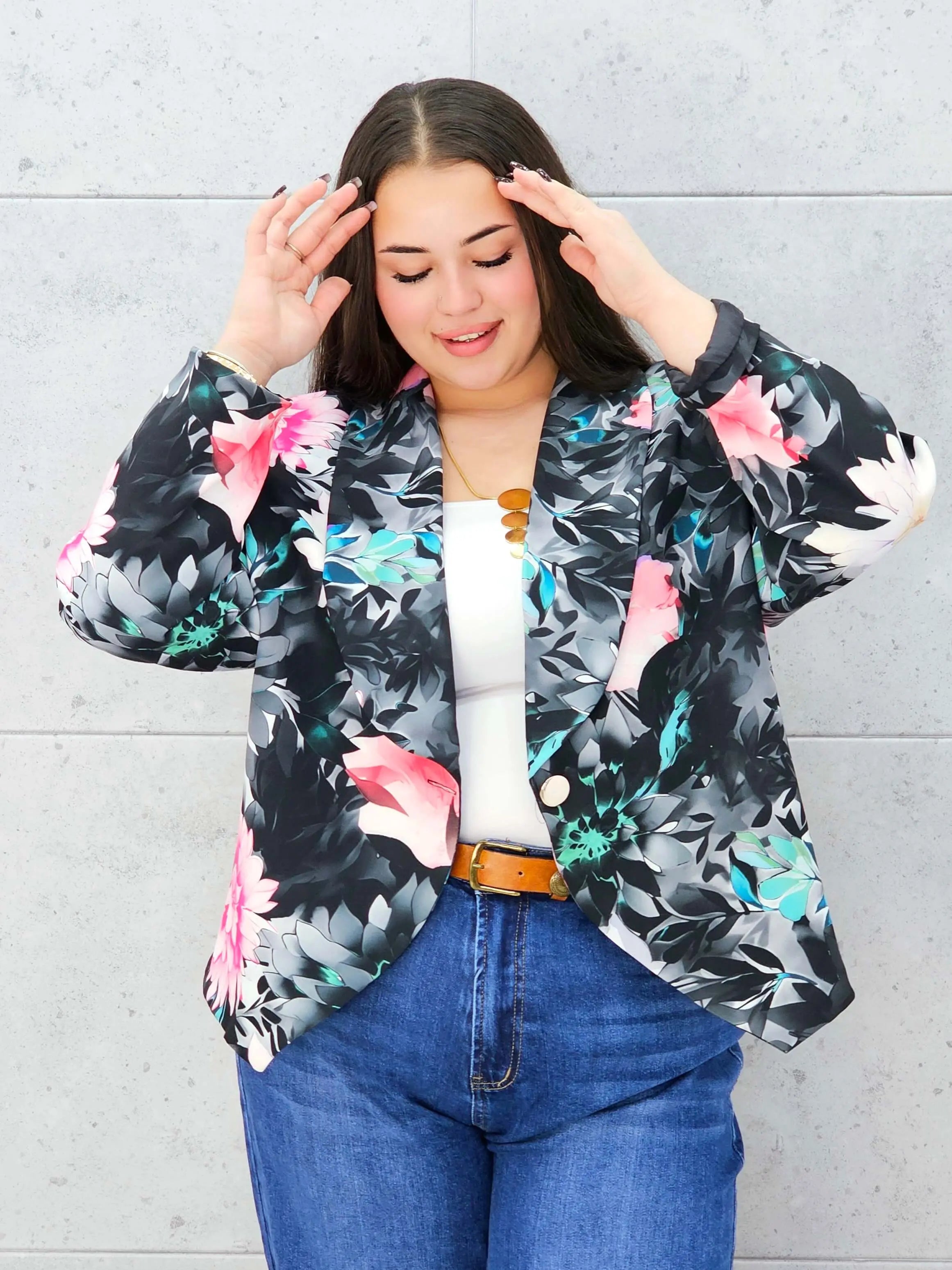 Marynarka plus size w kwiaty – elegancka i kobieca  Stylowa XL Stylowa XL