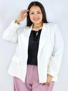 Marynarka plus size z wiązaniem elegancka dopasowana i kobieca Stylowa XL