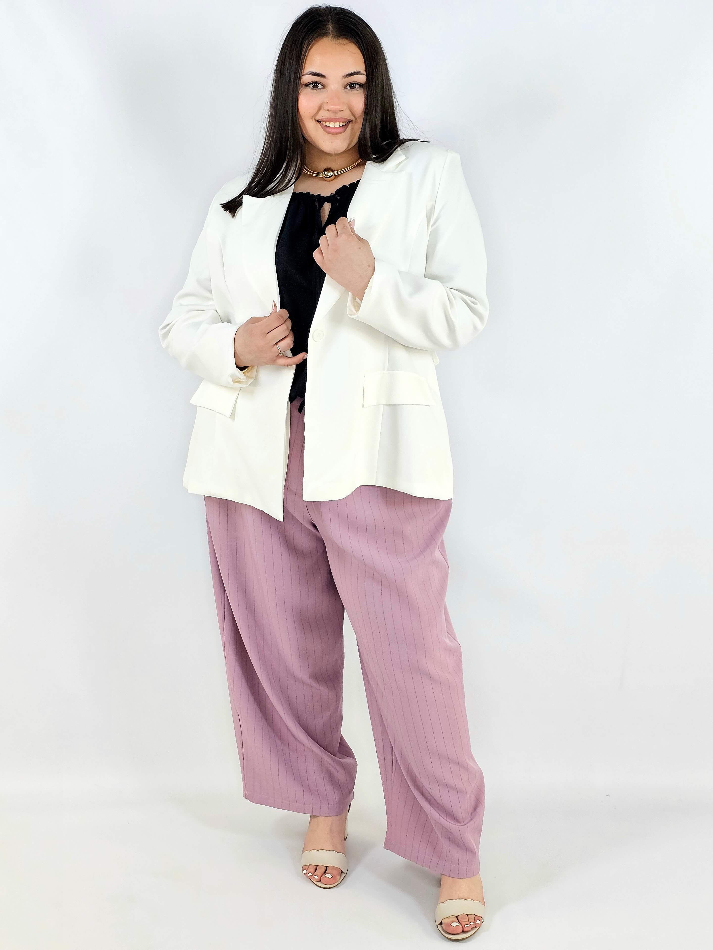 Marynarka plus size z wiązaniem elegancka dopasowana i kobieca Stylowa XL