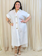 Minimalistyczna sukienka koszulowa z bawełny Stylowa XL