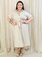 Minimalistyczna sukienka koszulowa z bawełny Stylowa XL