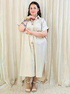 Minimalistyczna sukienka koszulowa z bawełny Stylowa XL