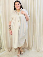 Minimalistyczna sukienka koszulowa z bawełny Stylowa XL