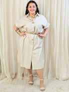 Minimalistyczna sukienka koszulowa z bawełny Stylowa XL