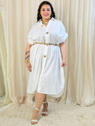 Minimalistyczna sukienka koszulowa z bawełny Stylowa XL