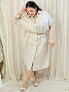 Minimalistyczna sukienka koszulowa z bawełny Stylowa XL