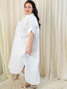 Minimalistyczna sukienka koszulowa z bawełny Stylowa XL