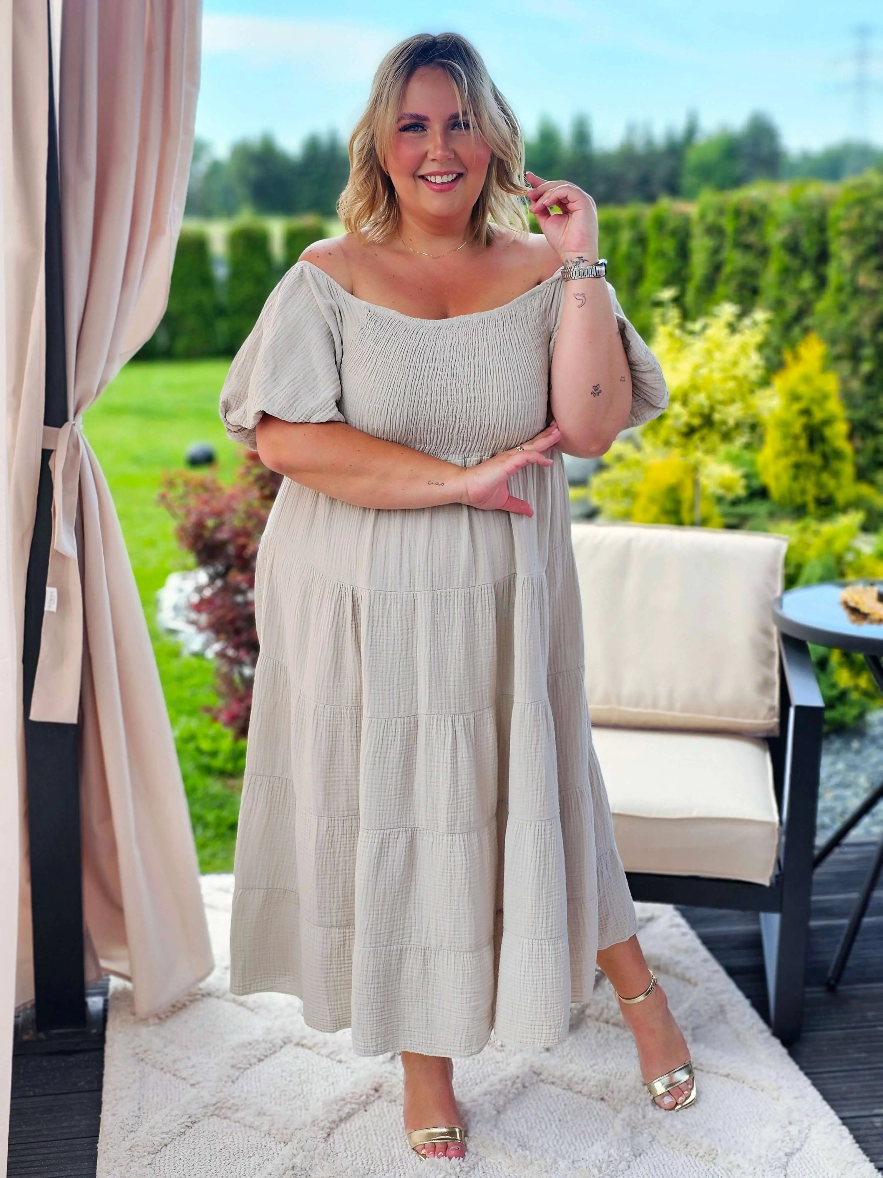 Muślinowa sukienka Hiszpanka w wielu kolorach Stylowa XL