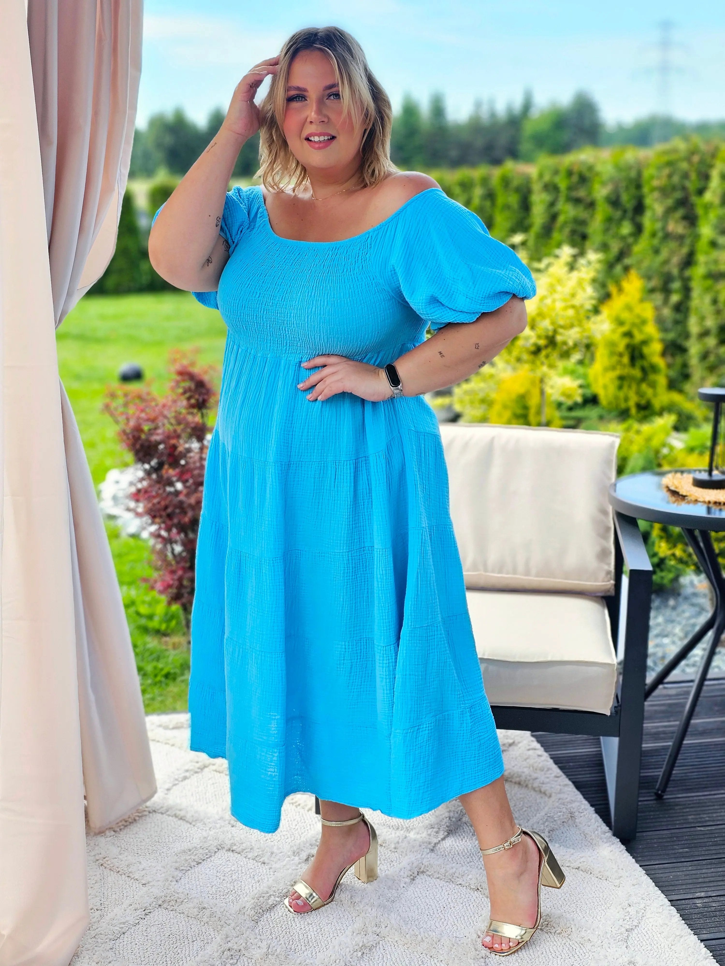 Muślinowa sukienka Hiszpanka w wielu kolorach Stylowa XL