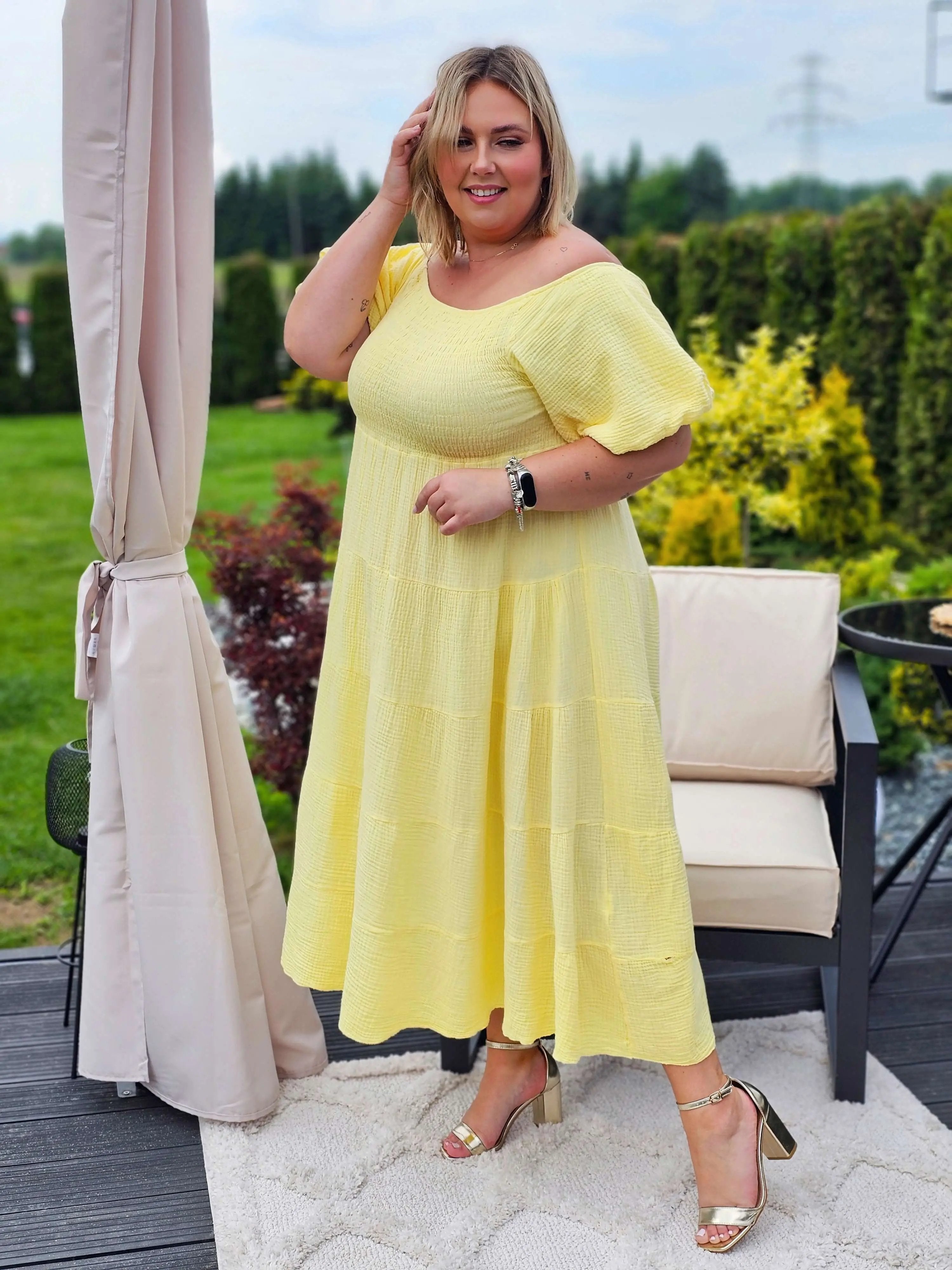 Muślinowa sukienka Hiszpanka w wielu kolorach Stylowa XL