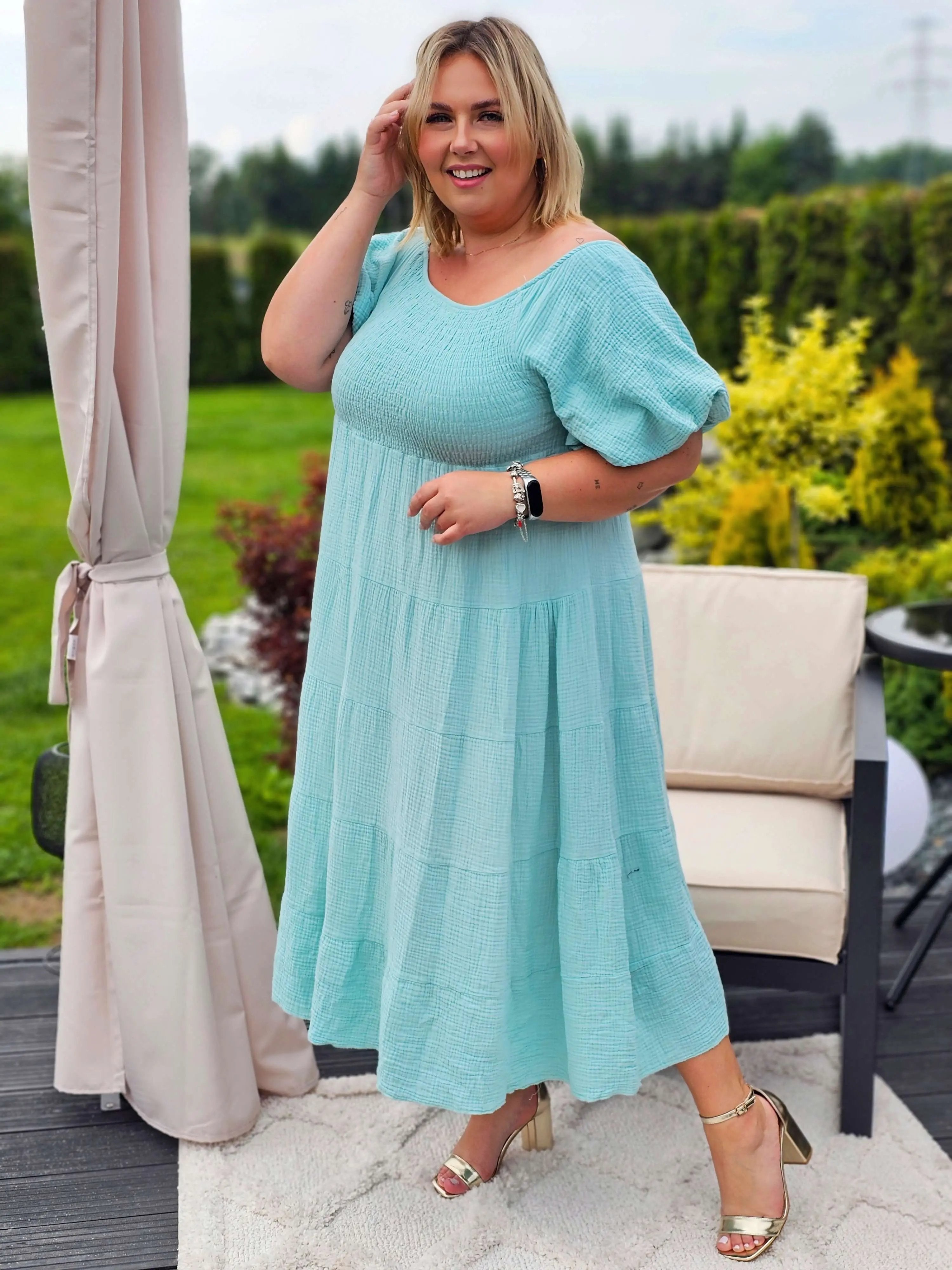 Muślinowa sukienka Hiszpanka w wielu kolorach Stylowa XL