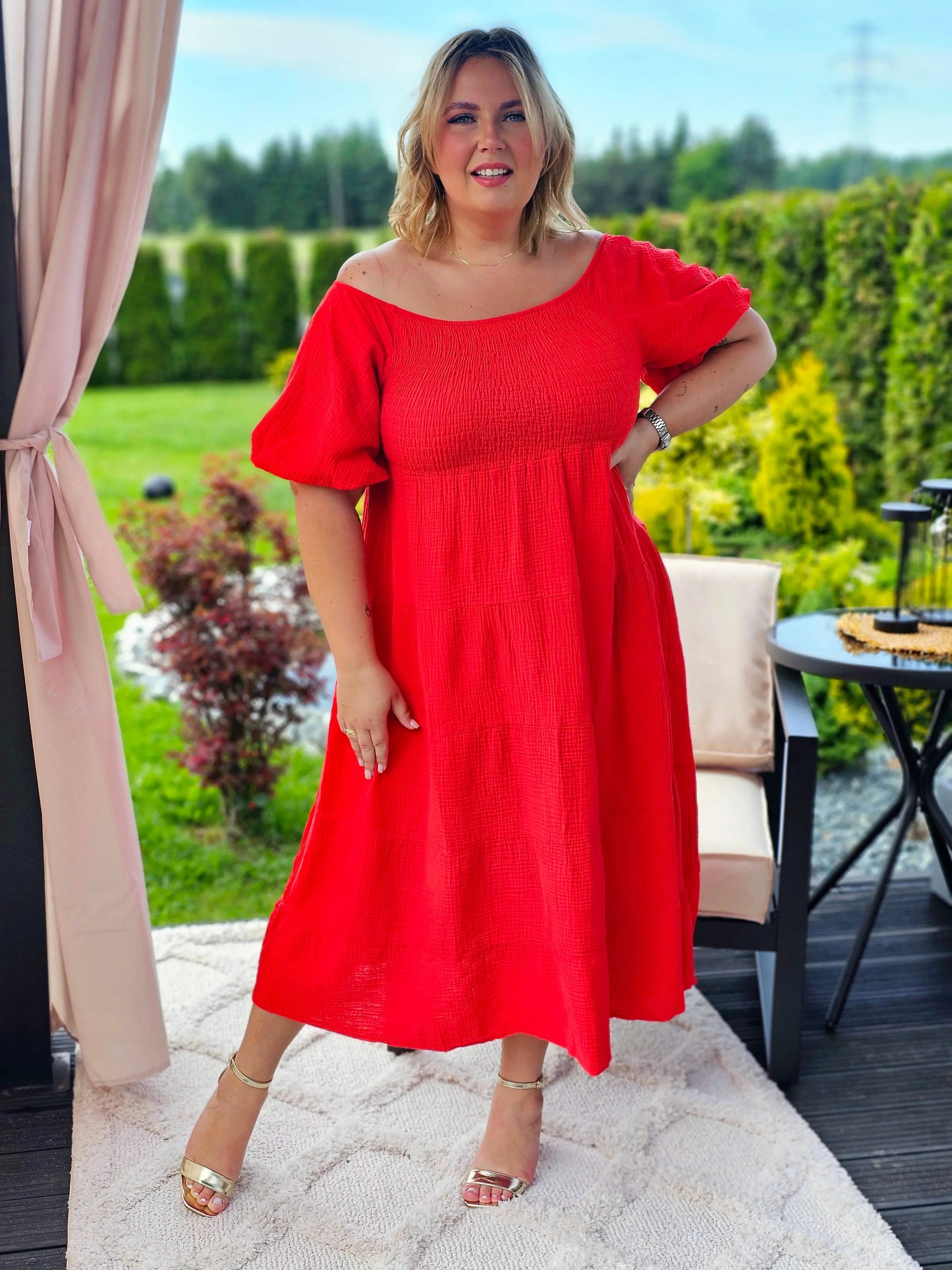 Muślinowa sukienka Hiszpanka w wielu kolorach Stylowa XL