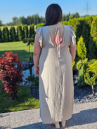 Muślinowa sukienka z falbankami i wiązaniem na plecach Stylowa XL