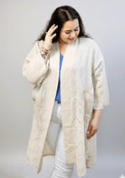 Narzutka lniana plus size z haftem – lekka i przewiewna narzutka XXL dla kobiet Stylowa XL