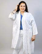 Narzutka lniana plus size z haftem – lekka i przewiewna narzutka XXL dla kobiet Stylowa XL