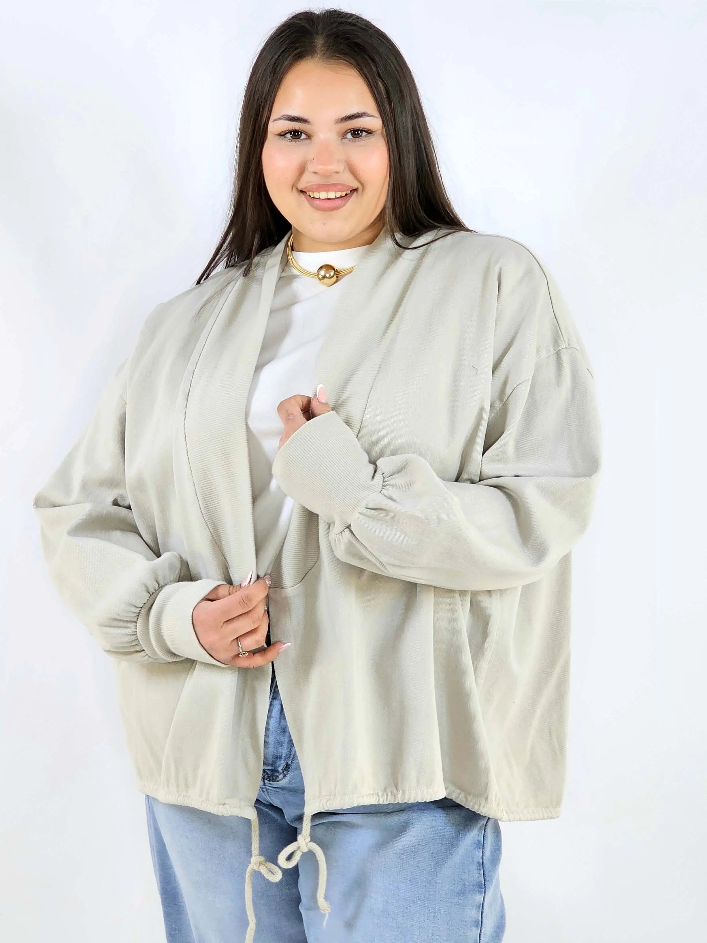 Narzutka plus size lekka oversize wiązana wygodna i stylowa Stylowa XL