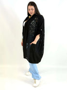 Narzutka plus size lniana z koronką – lekka narzutka XXL w eleganckim stylu Stylowa XL