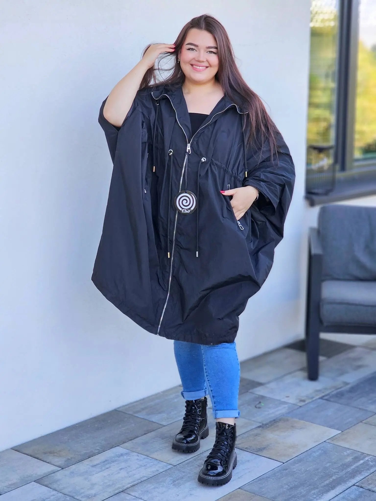Oversize’owa parka z kapturem Stylowa XL