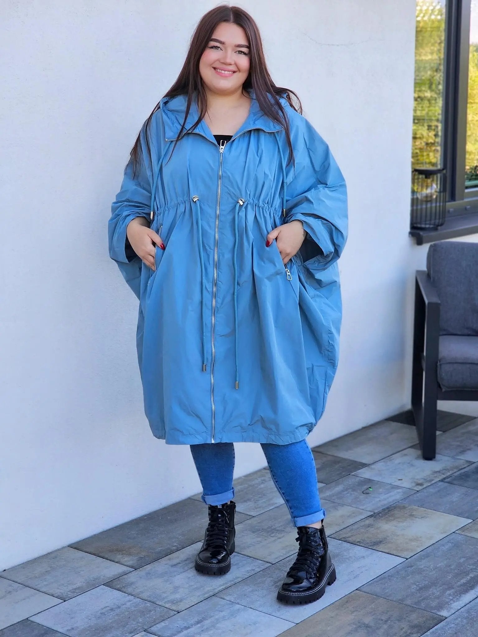 Oversize’owa parka z kapturem Stylowa XL