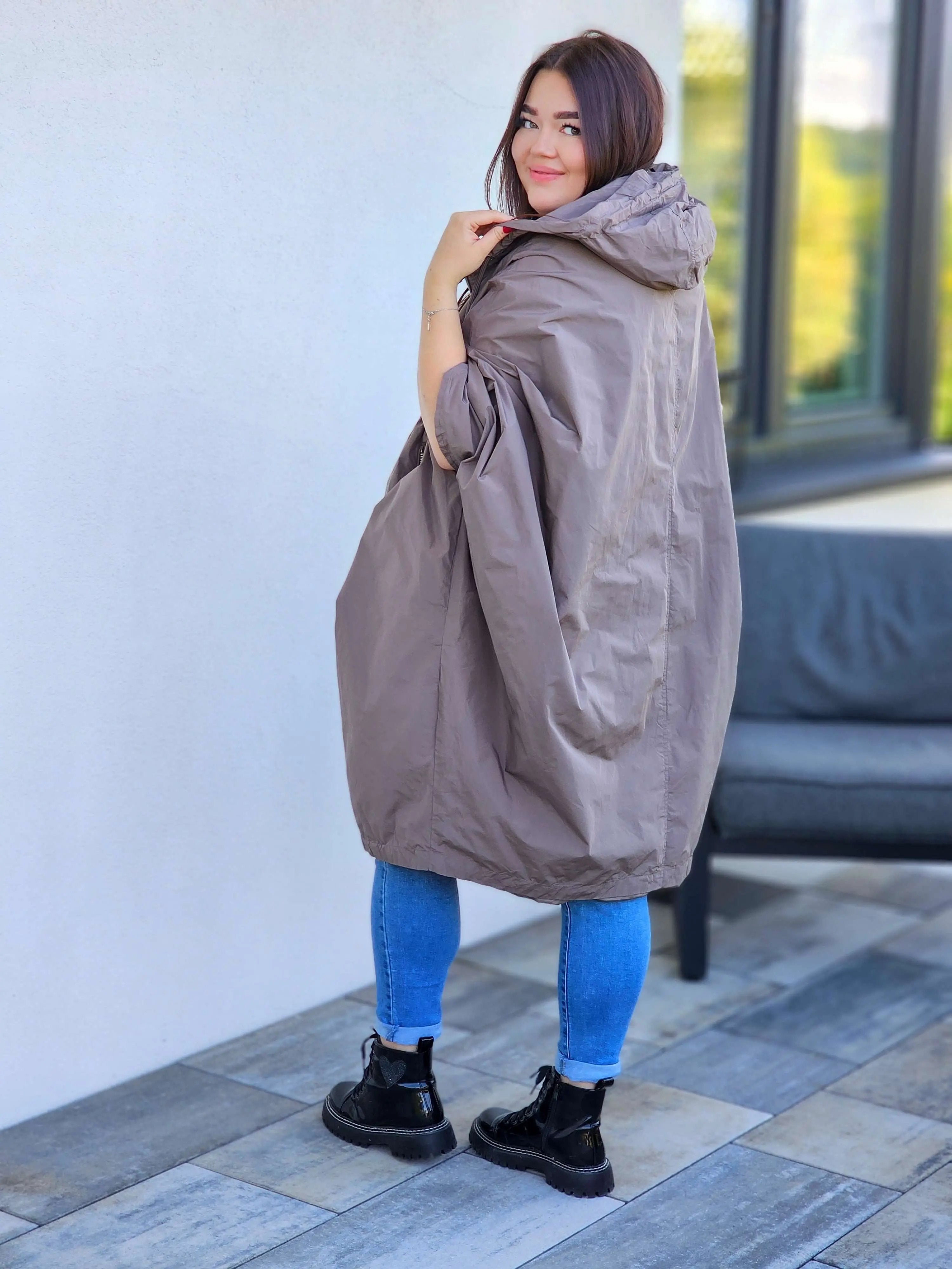 Oversize’owa parka z kapturem Stylowa XL