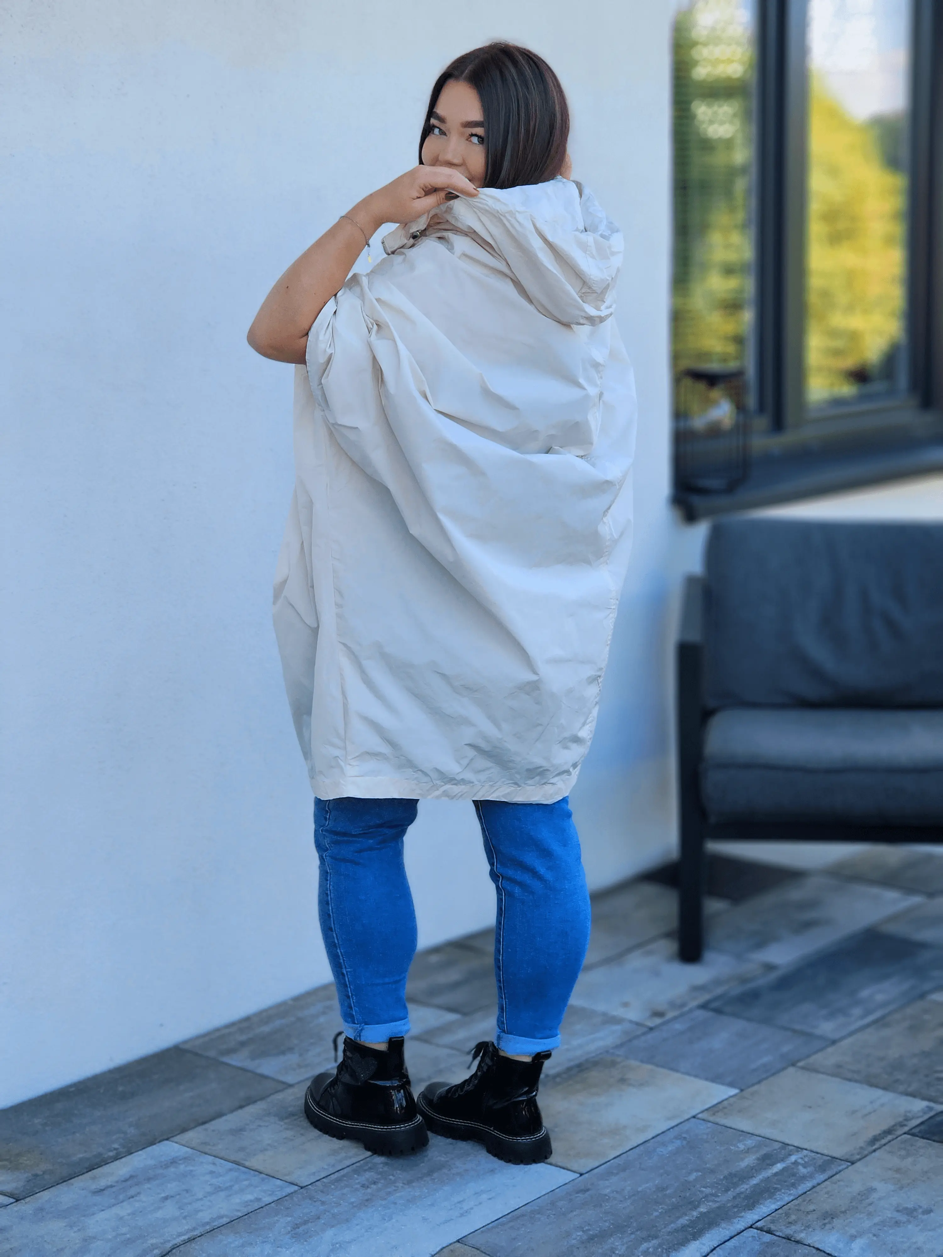 Oversize’owa parka z kapturem Stylowa XL
