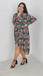 Piękna sukienka łączka, tył dłuższy Stylowa XL