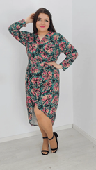 Piękna sukienka łączka, tył dłuższy Stylowa XL