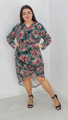 Piękna sukienka łączka, tył dłuższy Stylowa XL