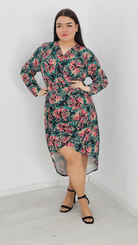 Piękna sukienka łączka, tył dłuższy Stylowa XL