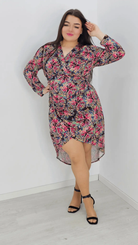 Piękna sukienka łączka, tył dłuższy Stylowa XL