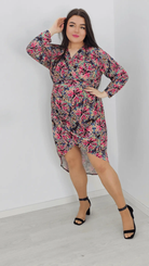 Piękna sukienka łączka, tył dłuższy Stylowa XL