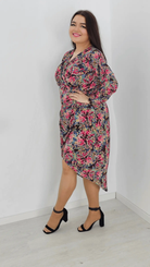 Piękna sukienka łączka, tył dłuższy Stylowa XL