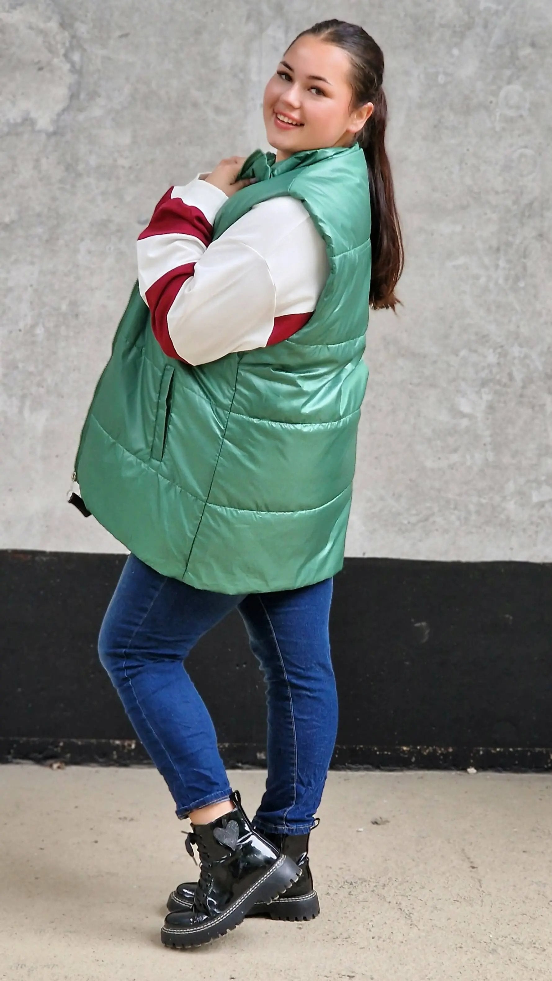 Pikowana kamizelka bez kaptura Stylowa XL