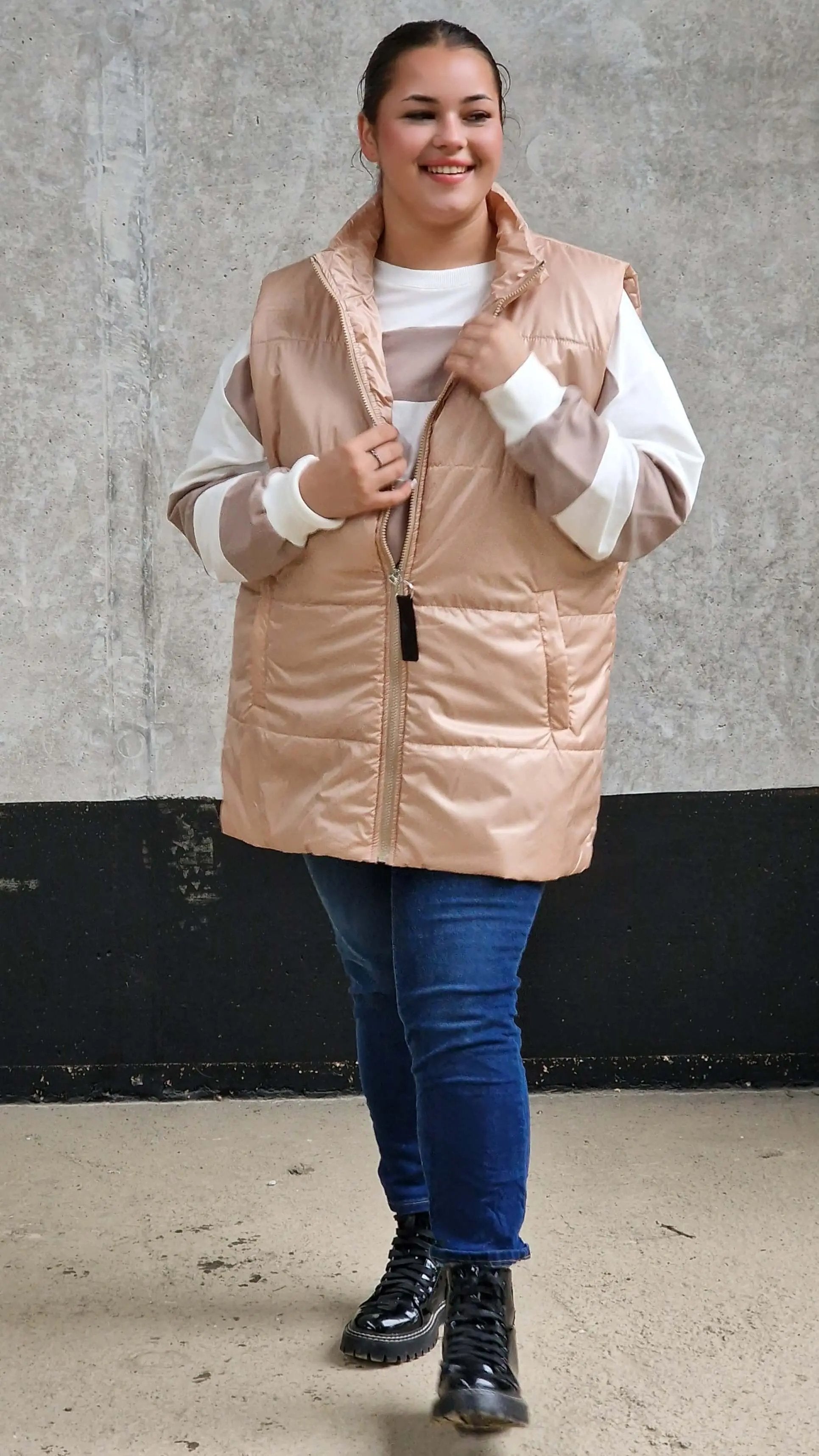 Pikowana kamizelka bez kaptura Stylowa XL