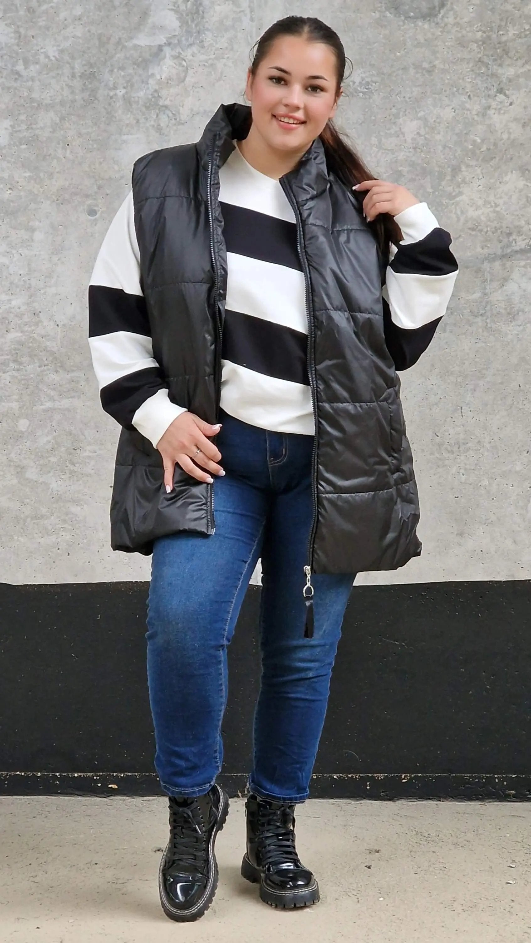 Pikowana kamizelka bez kaptura Stylowa XL