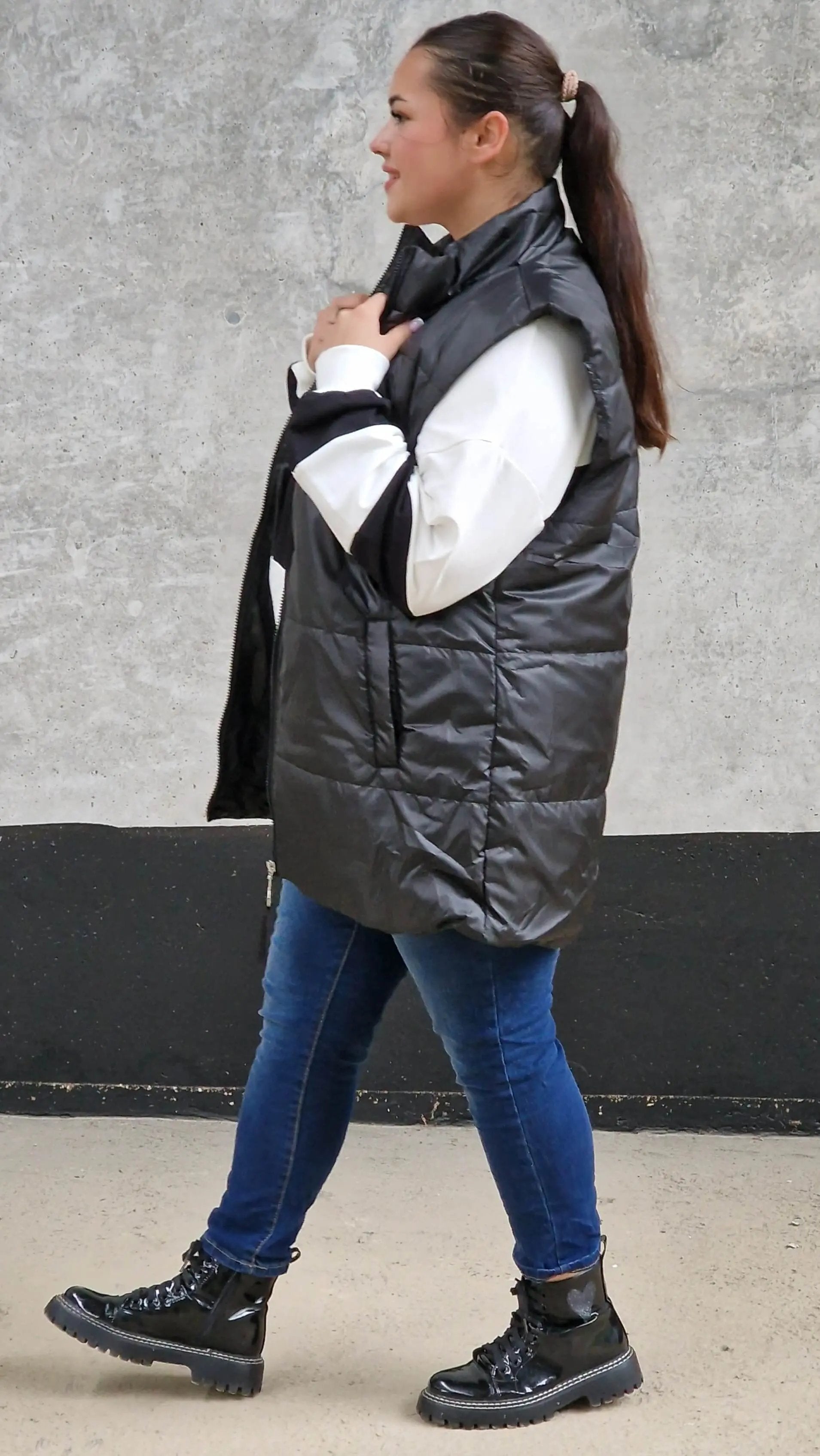 Pikowana kamizelka bez kaptura Stylowa XL